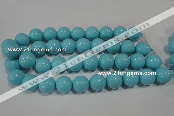 CTU1218 15.5 inches 20mm round synthetic turquoise beads