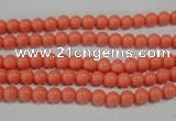 CTU1311 15.5 inches 4mm round synthetic turquoise beads