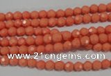 CTU1320 15.5 inches 3mm faceted round synthetic turquoise beads