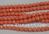 CTU1320 15.5 inches 3mm faceted round synthetic turquoise beads