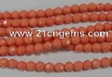 CTU1321 15.5 inches 4mm faceted round synthetic turquoise beads