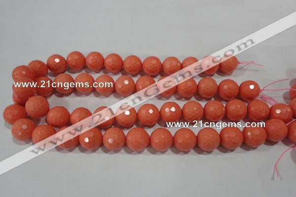 CTU1327 15.5 inches 16mm faceted round synthetic turquoise beads