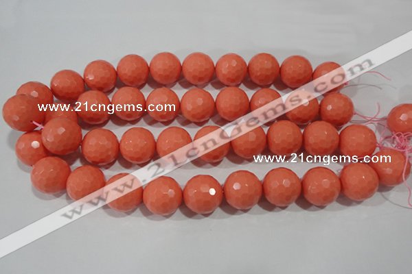 CTU1329 15.5 inches 20mm faceted round synthetic turquoise beads