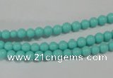 CTU1380 15.5 inches 4mm round synthetic turquoise beads