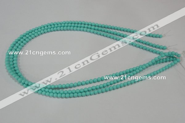 CTU1380 15.5 inches 4mm round synthetic turquoise beads