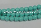 CTU1381 15.5 inches 5mm round synthetic turquoise beads