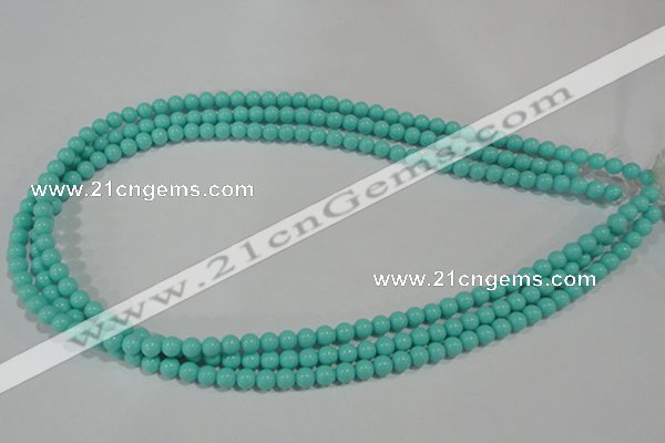 CTU1381 15.5 inches 5mm round synthetic turquoise beads