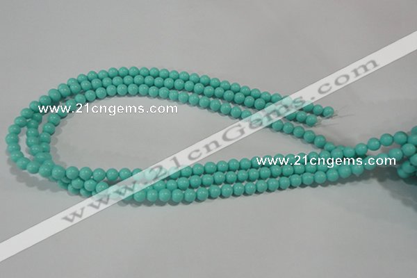 CTU1382 15.5 inches 6mm round synthetic turquoise beads