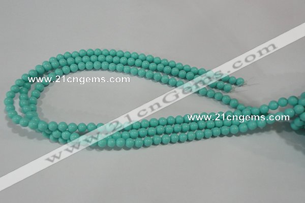 CTU1382 15.5 inches 6mm round synthetic turquoise beads