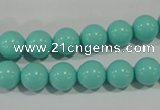 CTU1384 15.5 inches 10mm round synthetic turquoise beads