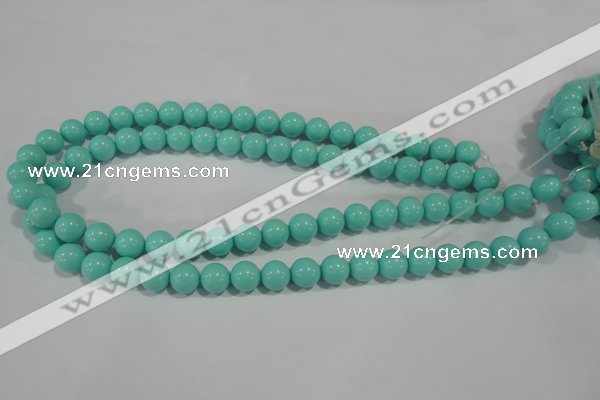 CTU1384 15.5 inches 10mm round synthetic turquoise beads