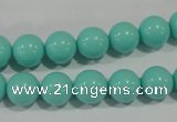 CTU1385 15.5 inches 12mm round synthetic turquoise beads