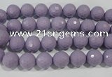 CTU1410 15.5 inches 4mm faceted round synthetic turquoise beads