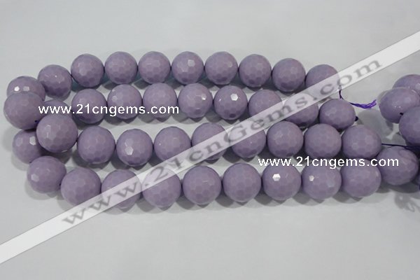 CTU1410 15.5 inches 4mm faceted round synthetic turquoise beads