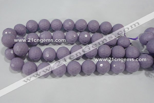 CTU1416 15.5 inches 16mm faceted round synthetic turquoise beads