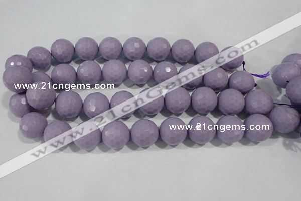 CTU1417 15.5 inches 18mm faceted round synthetic turquoise beads