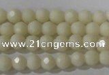 CTU1440 15.5 inches 4mm faceted round synthetic turquoise beads