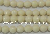 CTU1443 15.5 inches 8mm faceted round synthetic turquoise beads