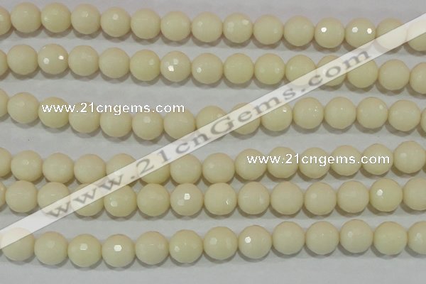 CTU1448 15.5 inches 18mm faceted round synthetic turquoise beads