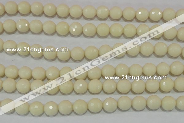 CTU1449 15.5 inches 20mm faceted round synthetic turquoise beads