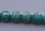 CTU15 15.5 inches 12mm faceted round blue turquoise beads Wholesale