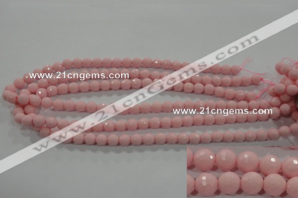 CTU1513 15.5 inches 8mm faceted round synthetic turquoise beads