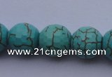 CTU16 15.5 inches 16mm faceted round blue turquoise beads Wholesale