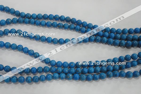 CTU1621 15.5 inches 6mm round synthetic turquoise beads