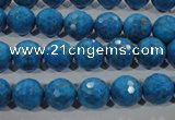 CTU1633 15.5 inches 10mm faceted round synthetic turquoise beads