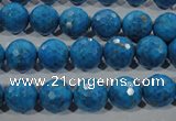 CTU1634 15.5 inches 12mm faceted round synthetic turquoise beads