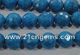 CTU1635 15.5 inches 14mm faceted round synthetic turquoise beads