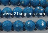 CTU1636 15.5 inches 16mm faceted round synthetic turquoise beads