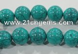 CTU1675 15.5 inches 12mm round synthetic turquoise beads