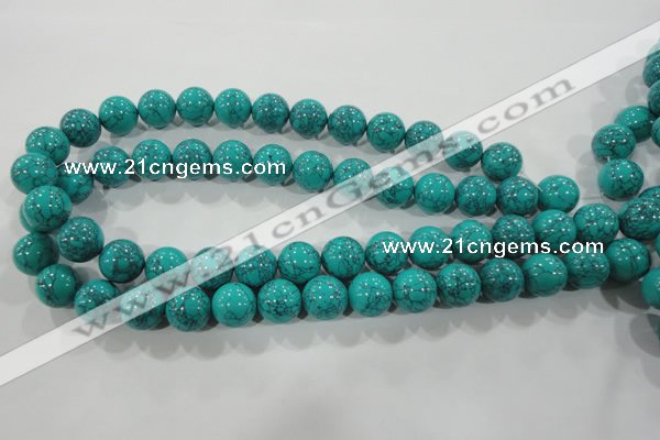 CTU1675 15.5 inches 12mm round synthetic turquoise beads