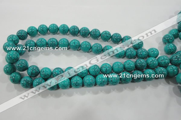 CTU1676 15.5 inches 14mm round synthetic turquoise beads