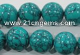 CTU1678 15.5 inches 18mm round synthetic turquoise beads