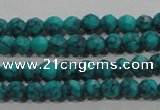 CTU1681 15.5 inches 4mm faceted round synthetic turquoise beads