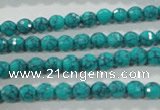 CTU1682 15.5 inches 6mm faceted round synthetic turquoise beads