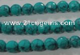 CTU1683 15.5 inches 8mm faceted round synthetic turquoise beads