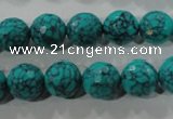 CTU1685 15.5 inches 12mm faceted round synthetic turquoise beads