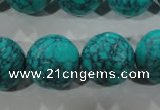 CTU1689 15.5 inches 20mm faceted round synthetic turquoise beads