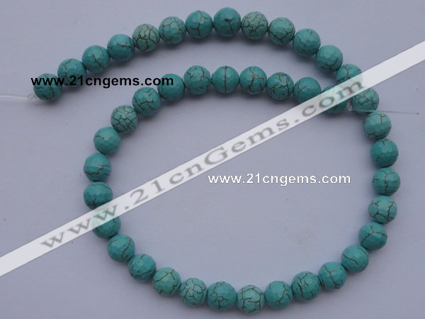 CTU17 15.5 inches 18mm faceted round blue turquoise beads Wholesale