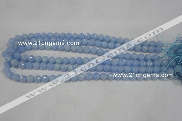 CTU1743 15.5 inches 8mm faceted round synthetic turquoise beads