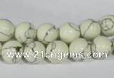 CTU1795 15.5 inches 12mm round synthetic turquoise beads