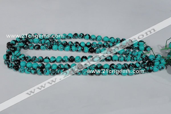 CTU1802 15.5 inches 6mm round synthetic turquoise beads