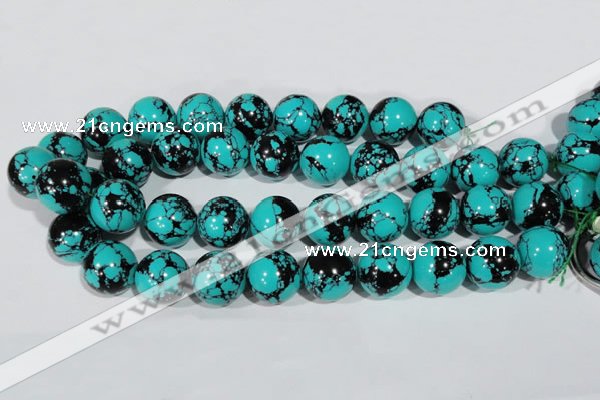 CTU1809 15.5 inches 20mm round synthetic turquoise beads