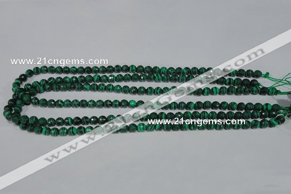 CTU1822 15.5 inches 6mm faceted round synthetic turquoise beads