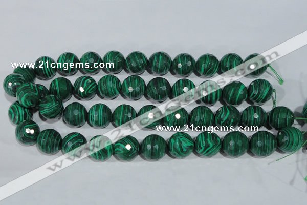 CTU1827 15.5 inches 16mm faceted round synthetic turquoise beads