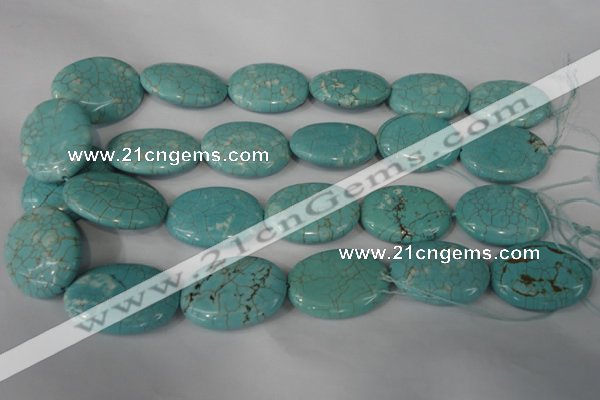 CTU1897 15.5 inches 25*35mm oval imitation turquoise beads