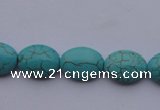 CTU19 15.5 inches 12*16mm oval blue turquoise strand beads Wholesale